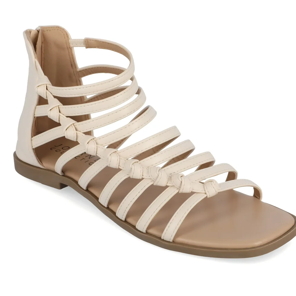 Journee Collection Womens Tru Comfort Petrra Strappy Zip Sandals Size-7.5